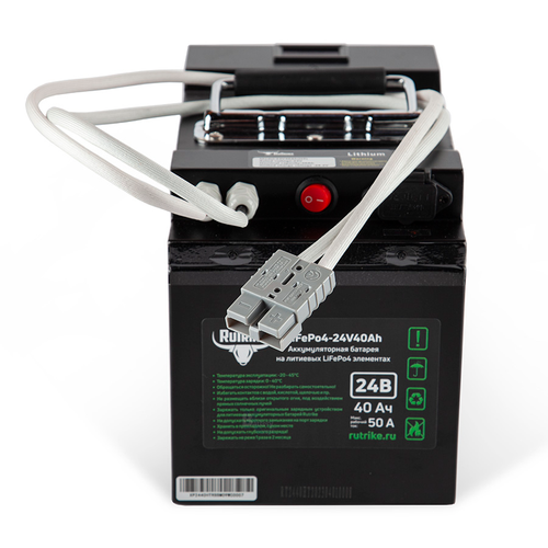 Литий-железо-фосфатный Аккумулятор RuTrike (LiFePo4) 24V40A/H(50A)