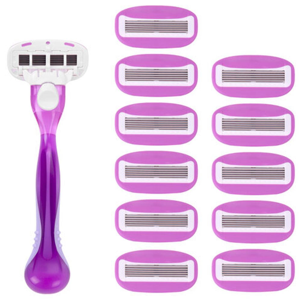 Бритвенный станок многоразовый женский, 5 лезвий, 12 кассет, плавающая головка, X-ONE (ИКС-УАН), 700021