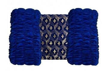 Обивка бархат СИНИЙ принт КРЕСТ