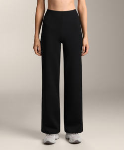 OYSHO Брюки прямого кроя с эффектом неопрена, черный