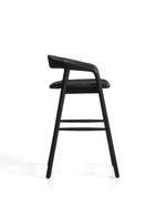 Уличный полубарный стул Derile из массива дуба и веревки в черной отделке