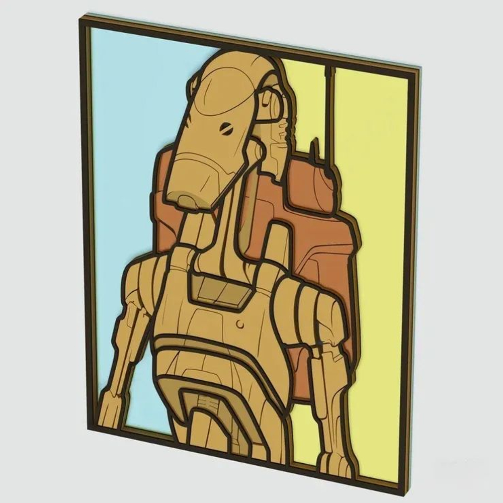 3D Картина по номерам из дерева Би-1 Дроид, 38x50 см