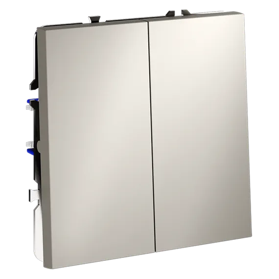 Выключатель встраиваемый VOLTUM S70 двухклавишный 10А, (кашемир) vls020103