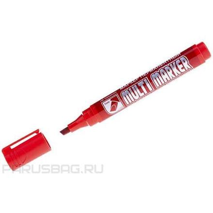 Маркер перманентный скошенный 1-5мм, Crown Multi Marker Chisel, красный