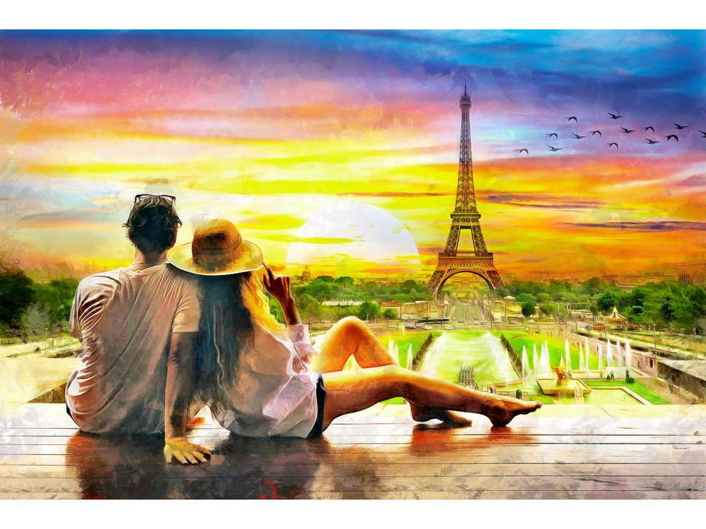 Картина по номерам 22х30см. "Влюблённые на закате" 16цв. (Арт. Х-3988)