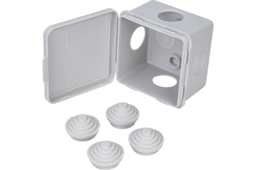 РК под гофру квадрат 65*65*50 ОП IP54  4  входа инд. штрихкод TDM