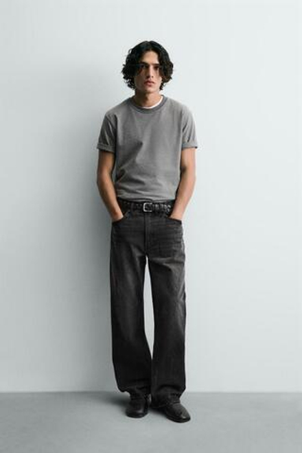 ZARA ДЖИНСЫ LOOSE FIT, УГОЛЬНЫЙ