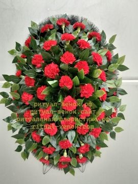 Ритуальный венок из живых цветов -15