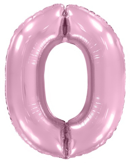 Шар (40""/102 см) Цифра, 0, Розовый, Макарунс, 1 шт. Ж71