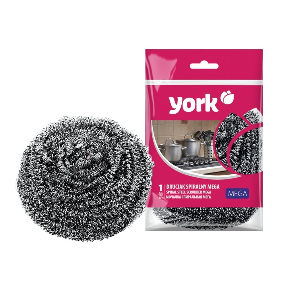 Губка для посуды метал.мега спиральная /YORK/003030