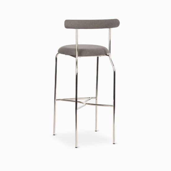 Барный стул Lara металлический, сиденье серая ткань