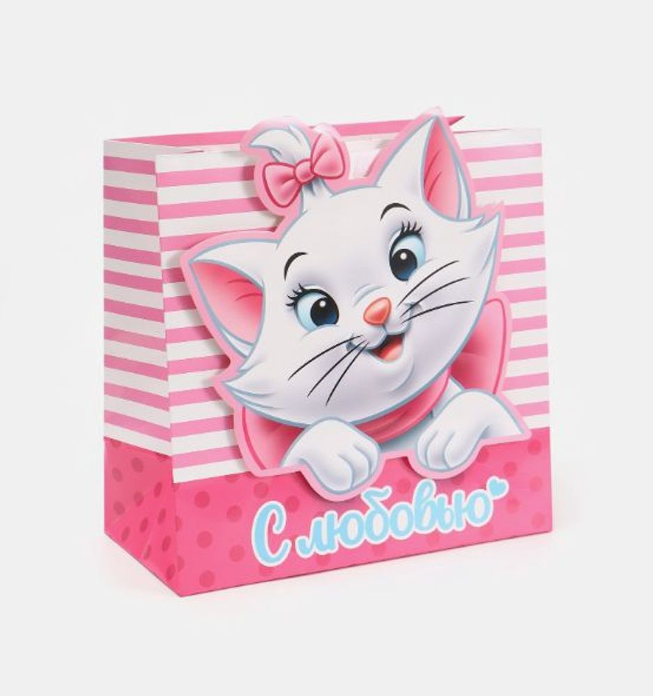 Пакет подарочный "Кошечка", объёмный, 30×30×15 см