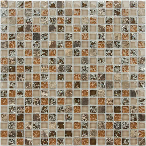 Мозаика из стекла камня металла Klondike 15x15x8 Naturelle коричневый