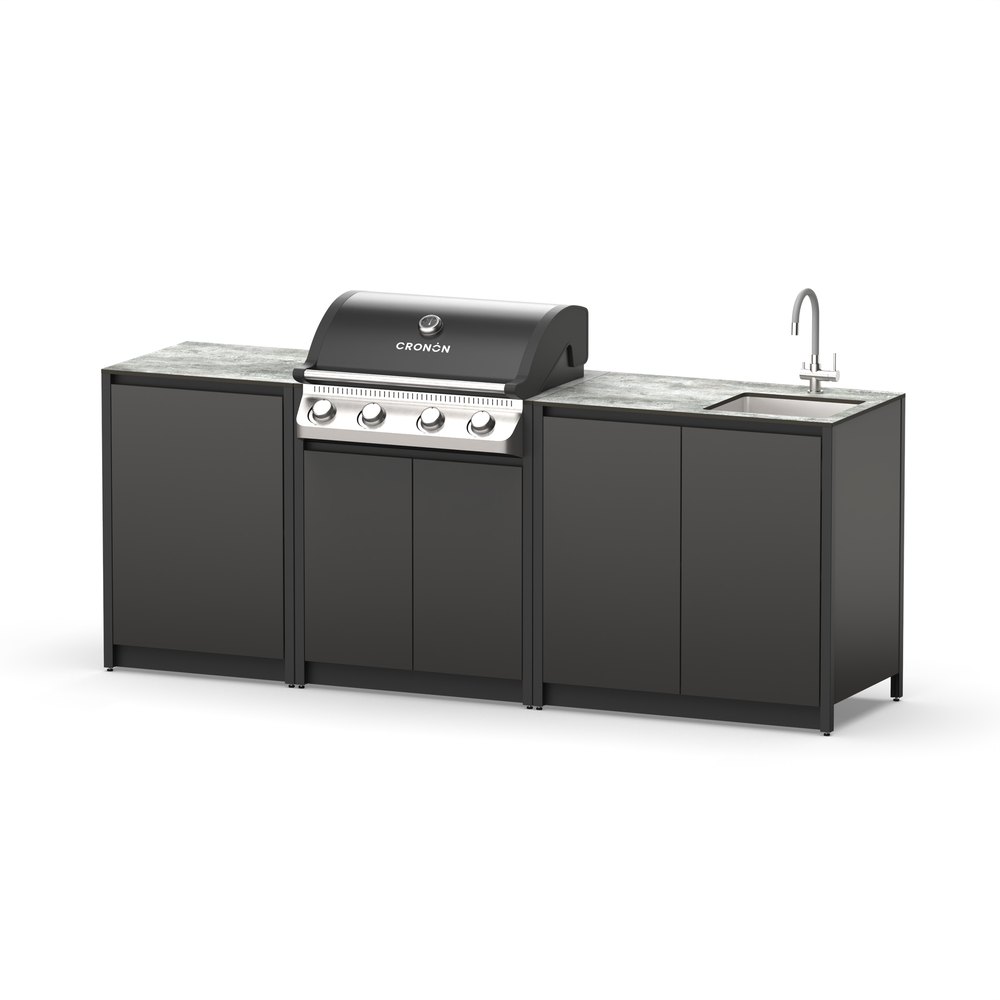 Мангальный комплекс Lounge M-105SG, 2.3 м, черный/серый каспий
