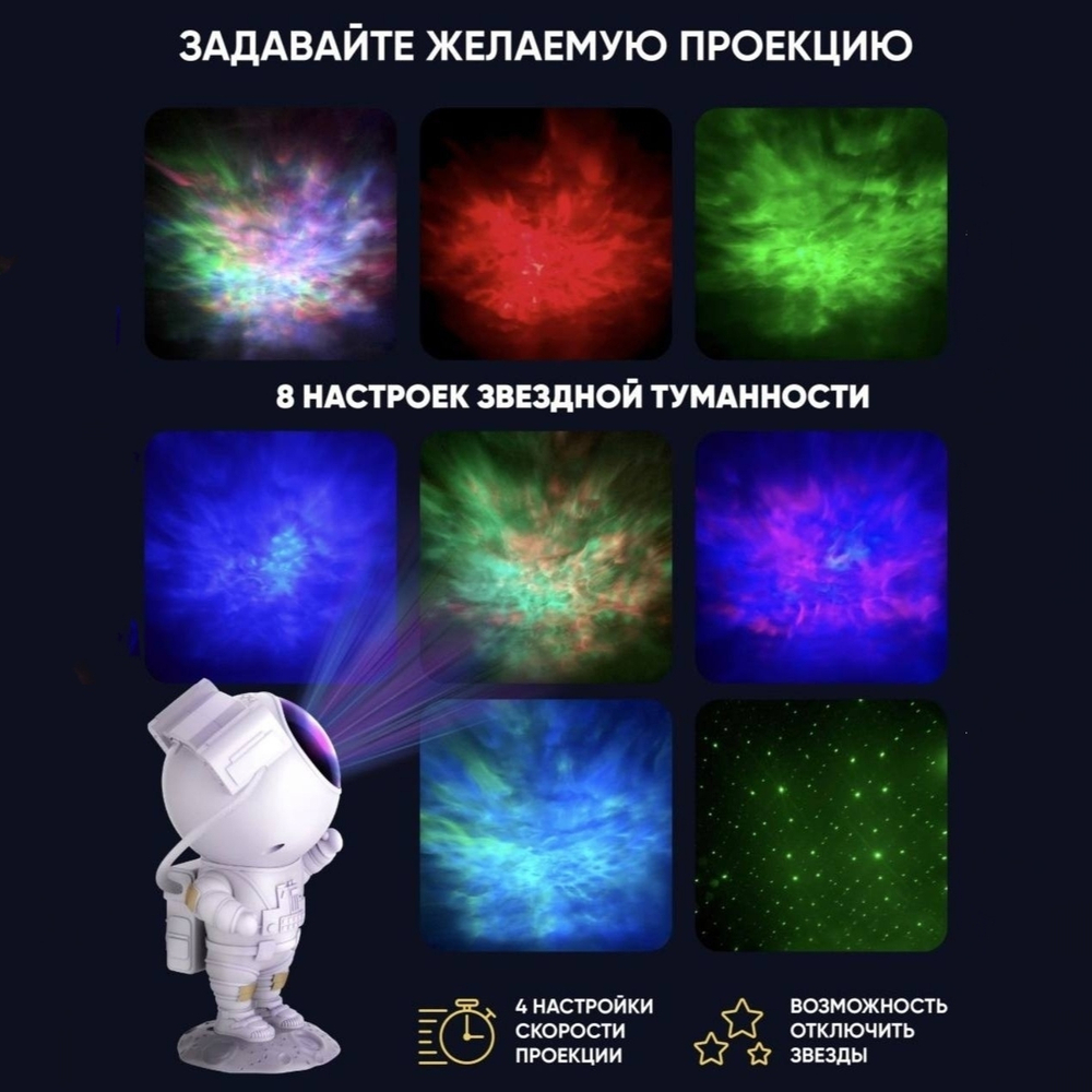 Ночник проектор звёздного неба, Астронавт - Космонавт "Astronaut" Starry Sky Projector"