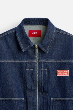 ZARA Х HARRY LAMBERT ДЖИНСОВАЯ КУРТКА, СИНИЙ