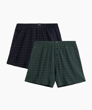 Трусы (2 шт) мужские семейные Atlantic 2MBX-077, хлопок, темно-синий + зеленый