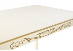 Стол Мауро 129(179)х84х78 патина золото / слоновая кость