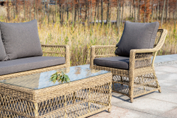 "Гранд Латте" стол журнальный из искусственного ротанга, цвет соломенный