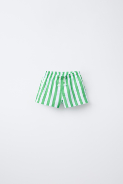 ZARA ПЛАВКИ В ПОЛОСКУ, ЗЕЛЕНЫЙ