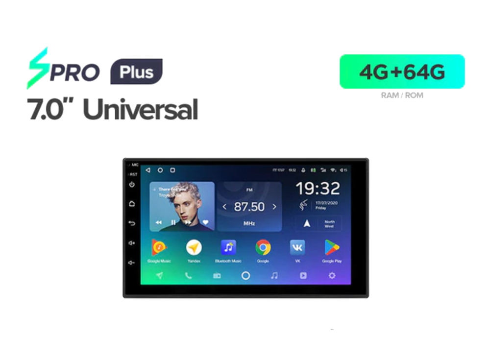 Магнитола Teyes SPRO Plus 4-64 7.0&quot; 2DIN универсальная