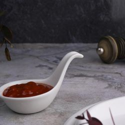 Ложка для комплимента 30 мл белая фарфор P.L. Proff Cuisine [6]