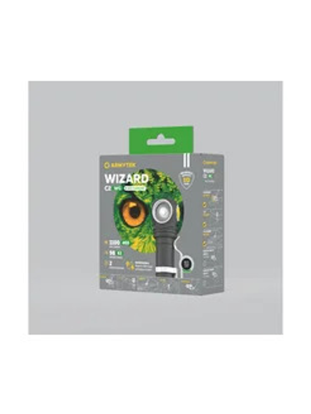 ARMYTEK - Фонарь WIZARD C2 WG MAGNET USB ( теплый свет - зелёный свет )