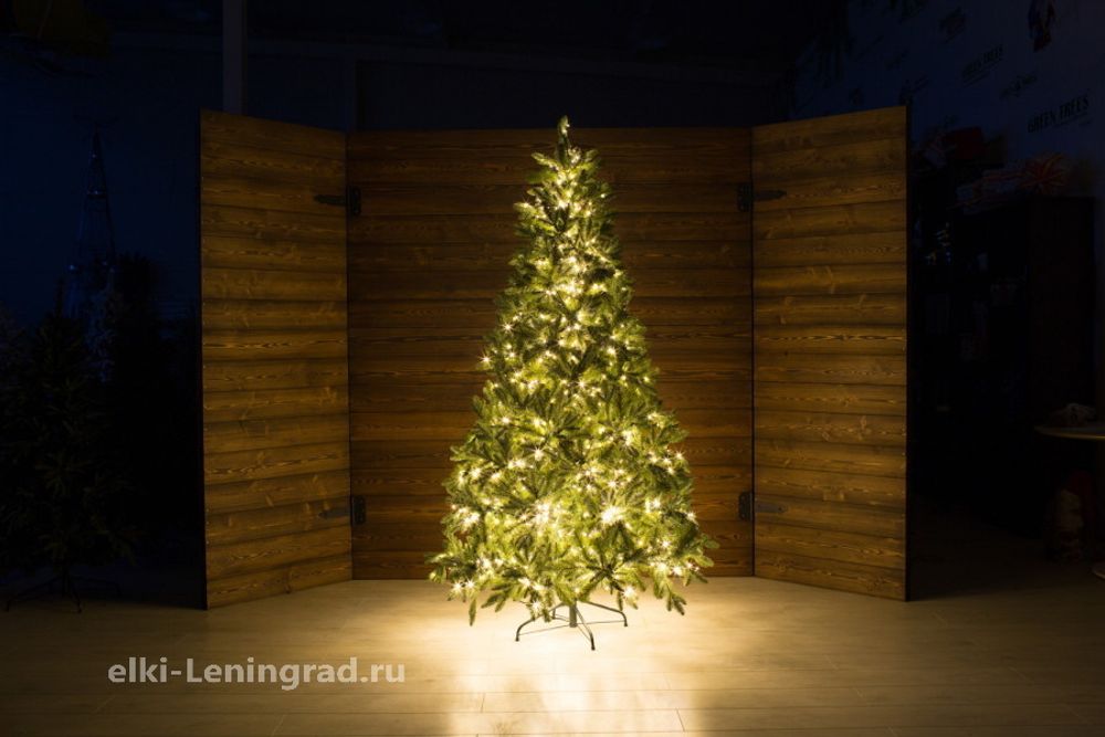 Елка с гирляндой «Барокко» (Литая+пвх) 240 см / 2,4 м