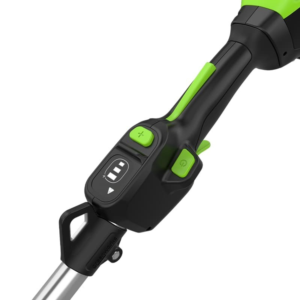 Триммер аккумуляторный Greenworks ST161S, 82V, 1,6 кВт, 43 см, бесщеточный, с 1хАКБ 8 Ач и ЗУ (2112307UH)