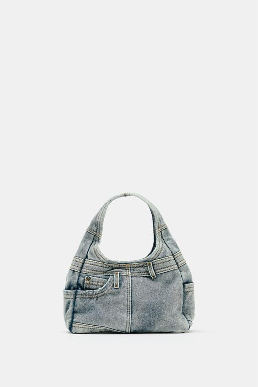 ZARA ДЖИНСОВАЯ СУМКА, СИНИЙ ДЖИНСОВЫЙ