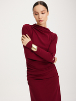 Платье вечернее праздничное длинное с драпировкой