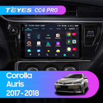 Teyes CC4 Pro 9" для Toyota Corolla, Auris 2017-2018