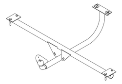 Фаркоп для Lada 4x4, 2121, 21213, 21214, 2131, 2329 (усиленный) 1977- Тип шара: H (несъемный сварной). Нагрузки: 1200/80 кг, VAZ-22