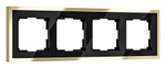 Рамка на 4 поста Werkel Baguette (черный/латунь) W0042852