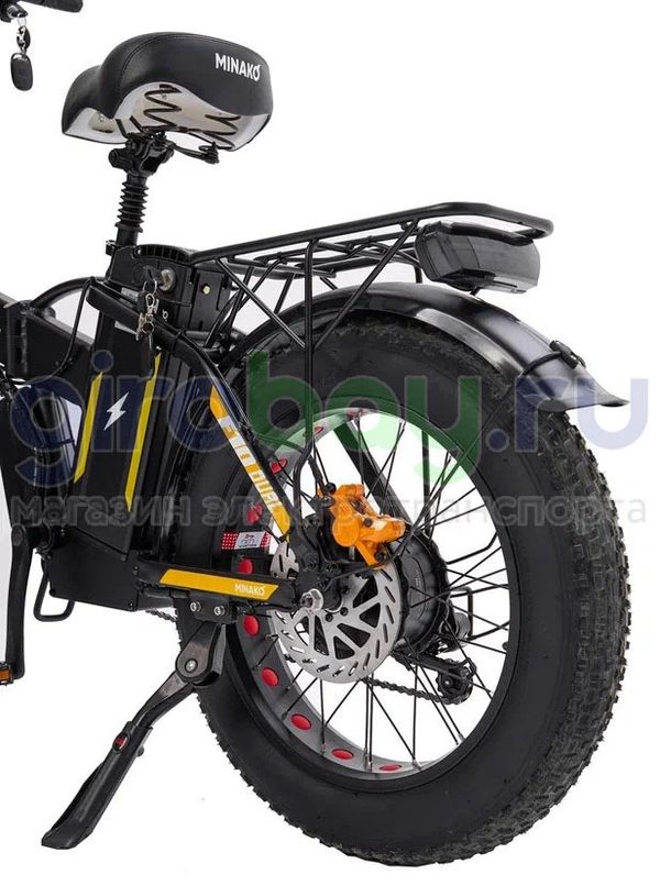 Электровелосипед Minako F10 Pro Dual 48V/20Ah (полный привод) 2025 года - Желтый обод