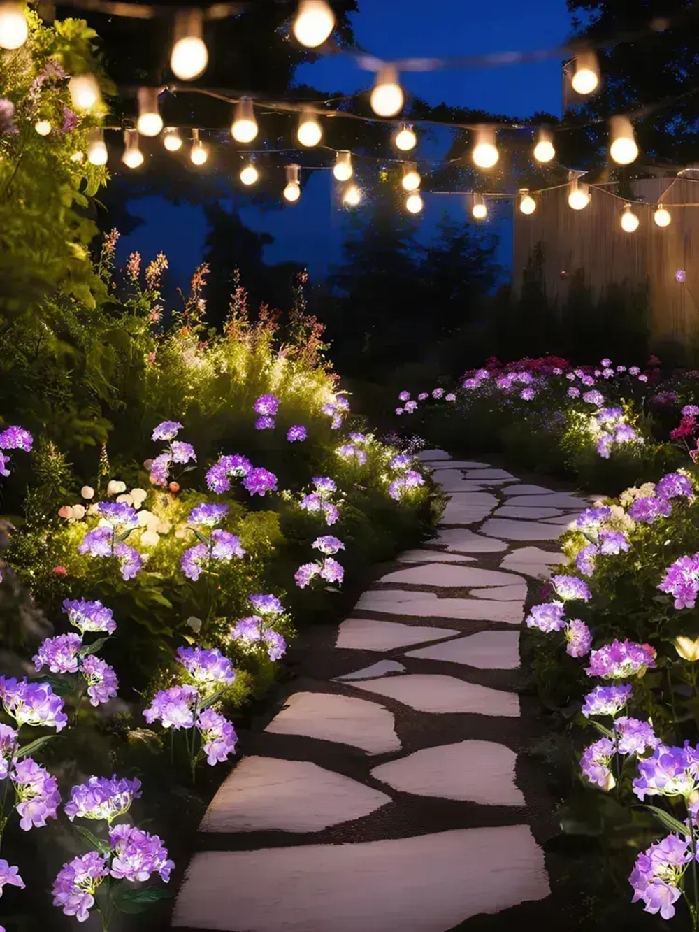 Светильники уличные 3цвета на солнечной батарее "Гортензия" 3 бутона по 3 шт