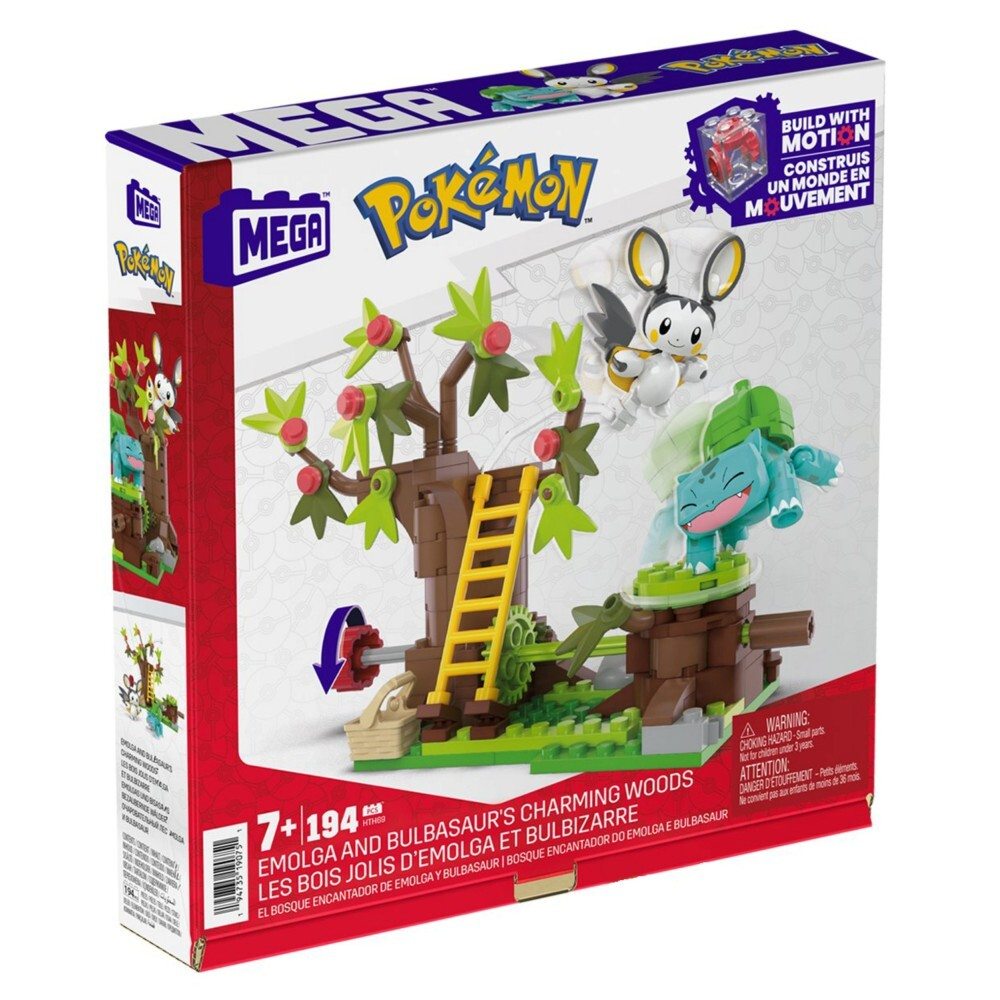 MEGA Pokemon - Заколдованный лес Эмольга и Бульбасаура Строительные блоки 194 элемента. HTH69 / артикул   HTH69  / GTIN 194735190751