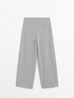 Massimo Dutti Брюки из легкой ткани в полоску, черный