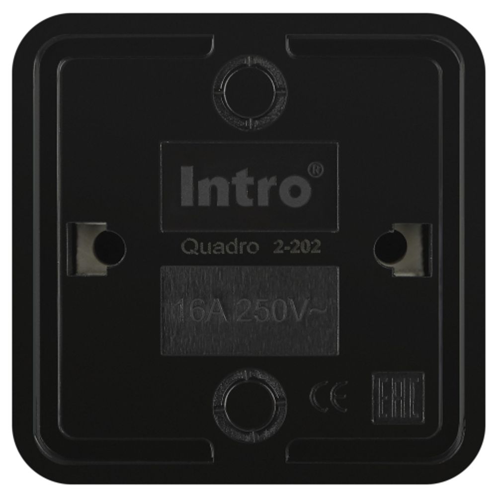 Розетка Intro Quadro 2-202-05 с заземлением 2P+E Schuko 16А-250В IP20 ОУ антрацит | Intro