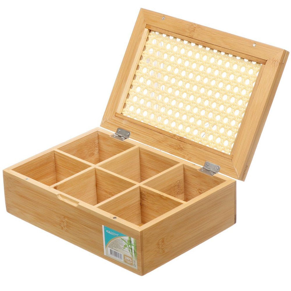 Органайзер кухонный, бамбук, прямоуг, 25х16.5х7.5 см, Катунь, №14, КТ-ОЧ-06