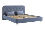 Кровать с основанием Лео 160х200 см (галька (велюр)/графит (велюр)), (графит (велюр)/галька (велюр)), (латте (велюр)/капучино (велюр)), (мята (велюр)/галька (велюр)), (топаз (велюр)/галька (велюр))