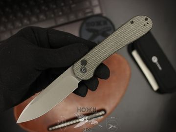 Складной нож Civivi Elementum Button C2103C c клинком из стали Sandvik™ 14C28N, рукоять микарта