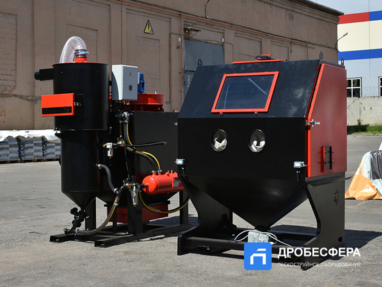 Пескоструйная камера PST КСО-110-Н-ФВР-М (4кВт) с боковой загрузкой