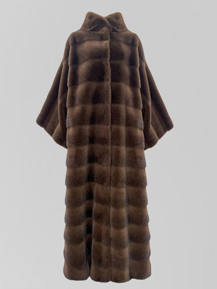 Шуба Fnaz 0367 со скрытыми застежками и рукавами три четверти