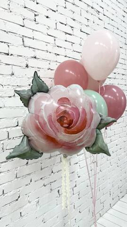 Набор шаров для девушки №439 роза акварель