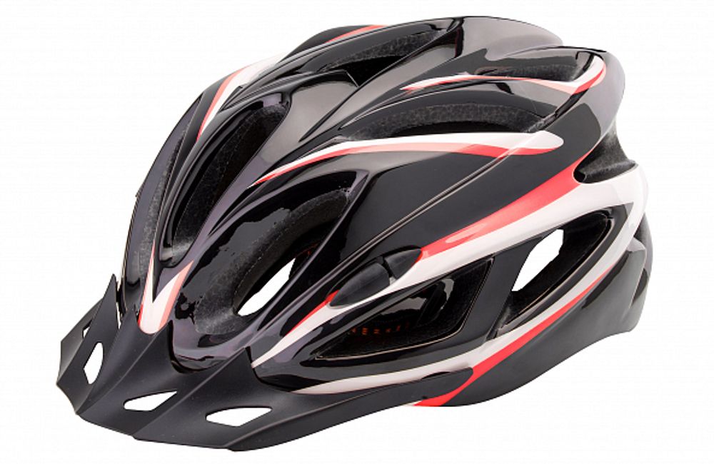 Шлем защитный FSD-HL022 (in-mold) чёрно-красно-белый, размер L