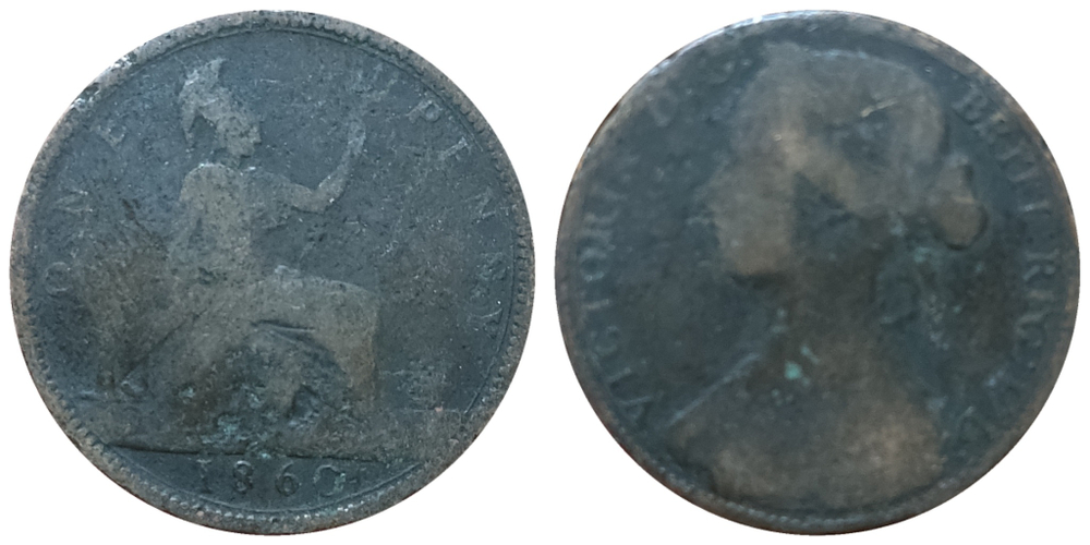 Великобритания 1 пенни, 1860-1874 Королева Виктория G