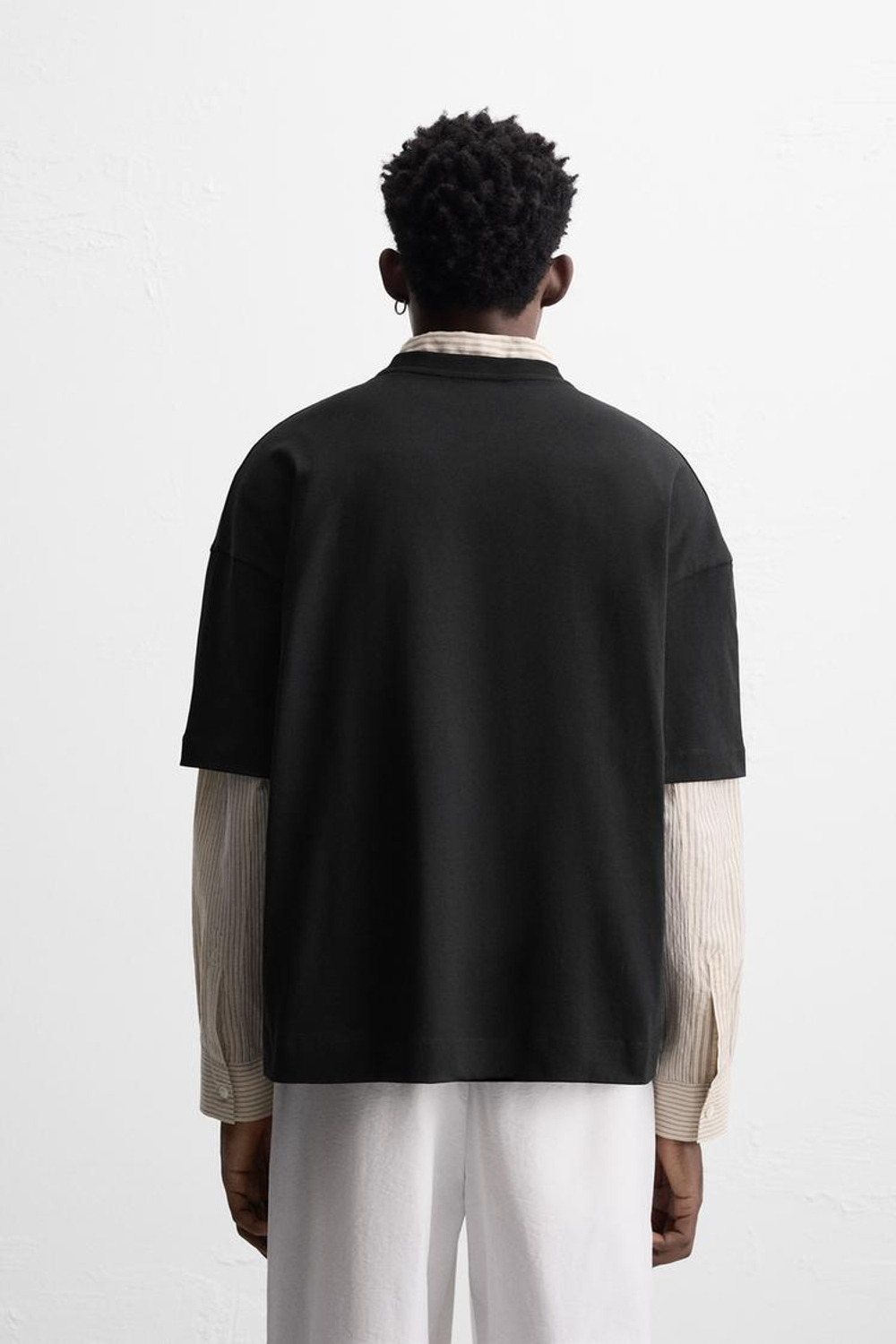 ZARA ФУТБОЛКА С ПРИНТОМ, ЧЕРНЫЙ