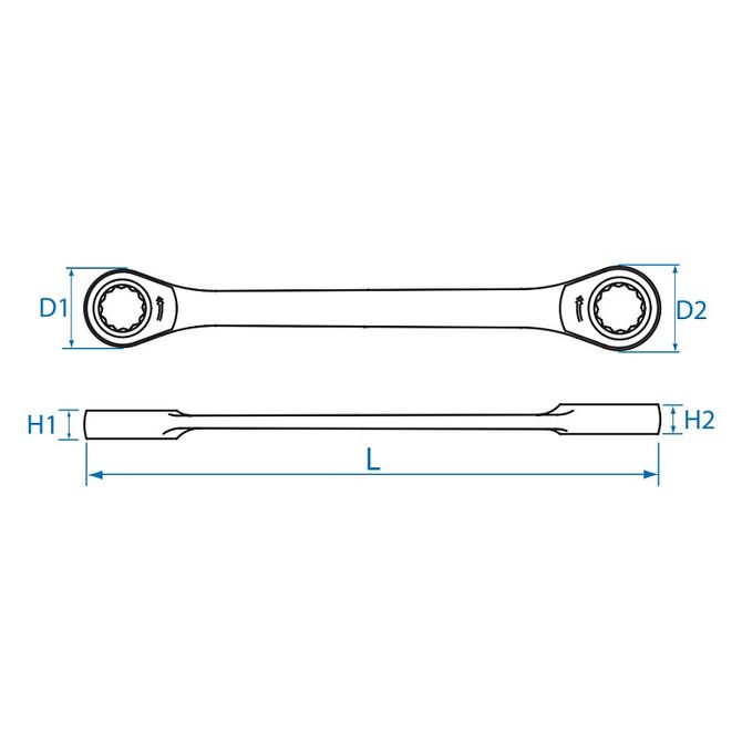 KING TONY (37361719M) Ключ трещоточный накидной 17х19 мм, прямой