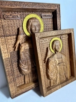 Освященная Икона Св. мученика Трифона 14х17.5см дуб